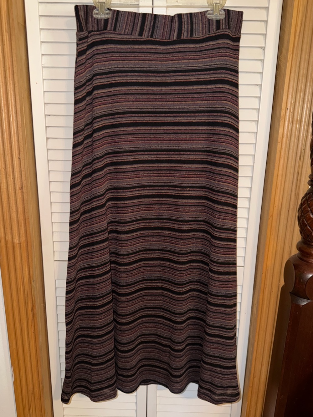 ROZ & ALI Striped Multi Color Maxi Skirt